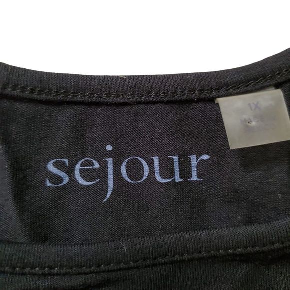 Sejour Supima Cotton Modal Tank Top Black sz 1X Soft - Picture 2 of 4